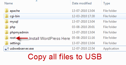 USBWebserver Setup Files