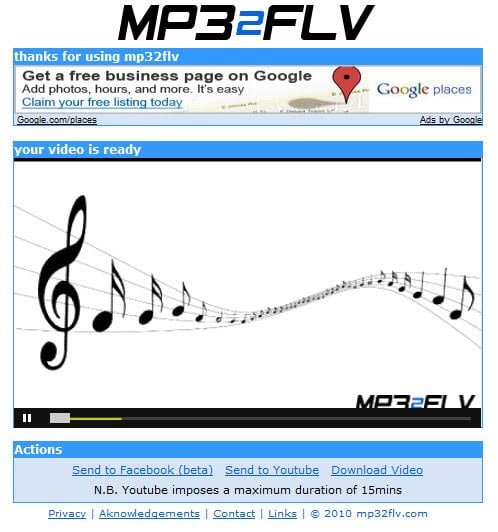Upload Mp3 Files to YouTube with free online tool