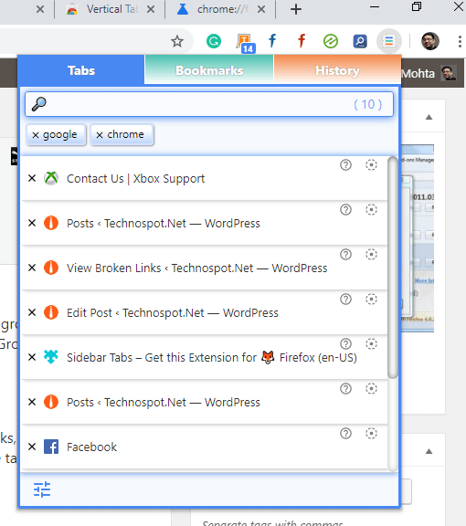 chrome add tab notes