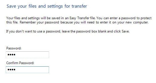 Windows 7 File Transfer Password