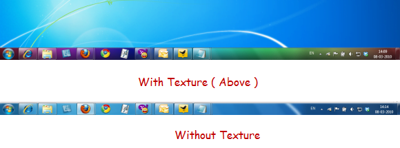 Windows 7 Taskbar  Colour and Texture