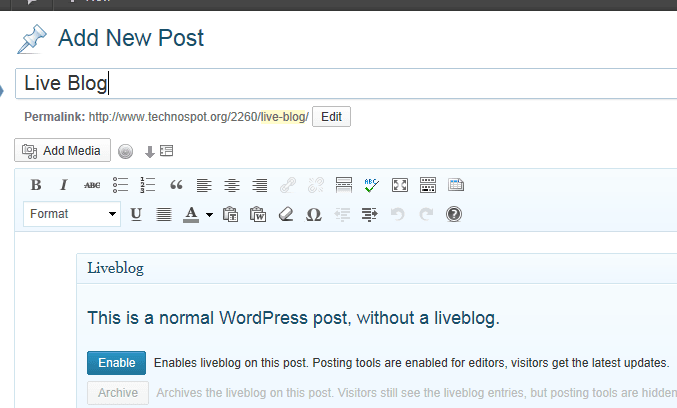 WordPress Create Live Posts