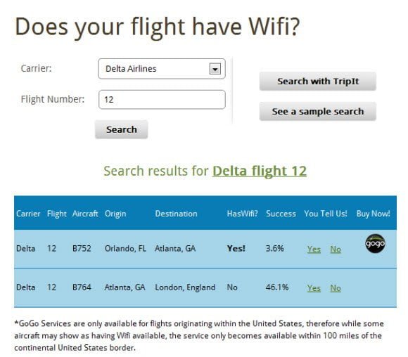 Your flight has wifi