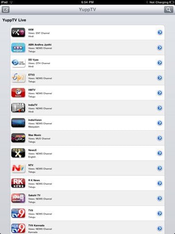 YuppTV app to Watch Indian TV channels on iPad iPhone and iPod Touch 1