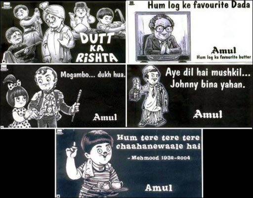 Amul Butter Ads with Old Bollywood