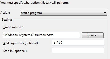 Shut down your computer using Task Scheduler (Windows)