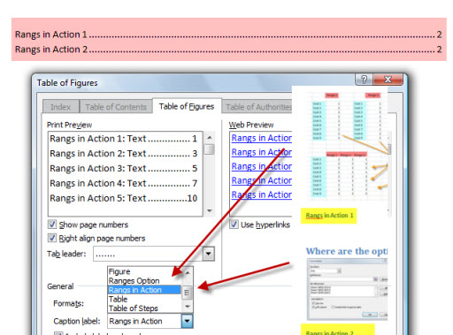 Creating Index for Figures