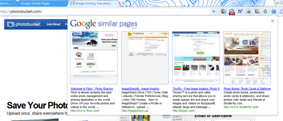 Chrome similar pages