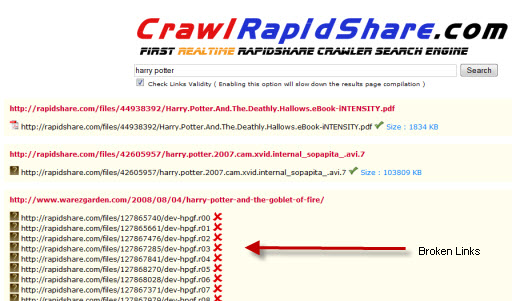 Rapid share real time search engine
