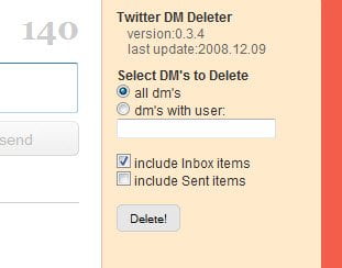 Delete Twitters direct messages ( DM ) in a click