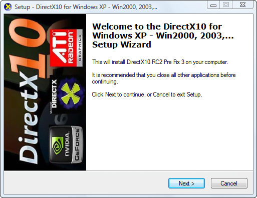 DirectX 10 будет успешным с xp 32