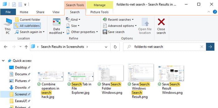 folder search windows