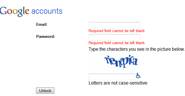 Google accounts unlock