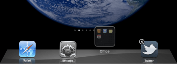 iPad Move folder to dock