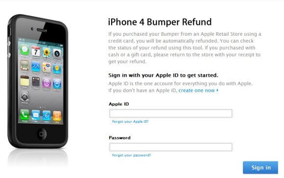 iPhone 4 Bumper Refund