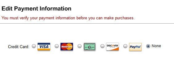 iTunes Account Payment Information