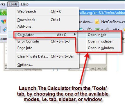 Launch Firefox Calculator
