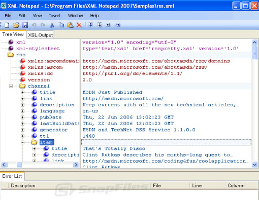 create xml notepad