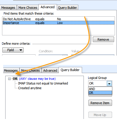 outlook search query language