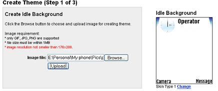 Creating Nokia Theme Selecting Background Picture