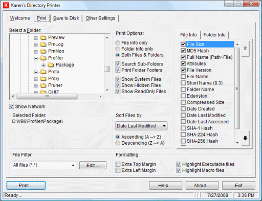 Directory List & Print 4.27 download the new for windows