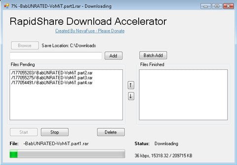 Rapid Share download Accelerator