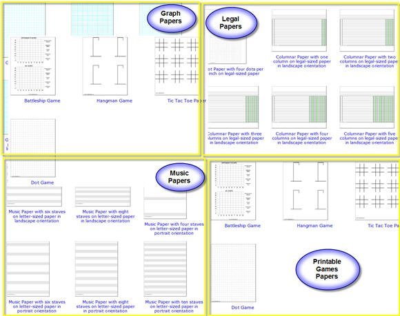 several templates download in PDF and print papers