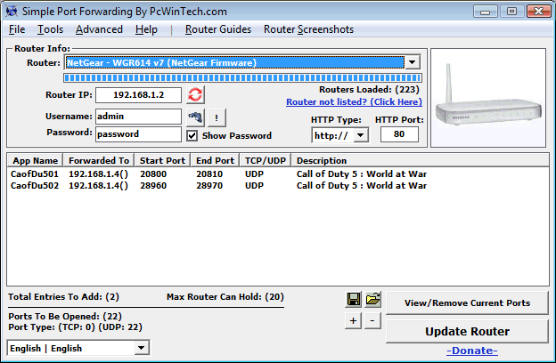 port forward utility says port open