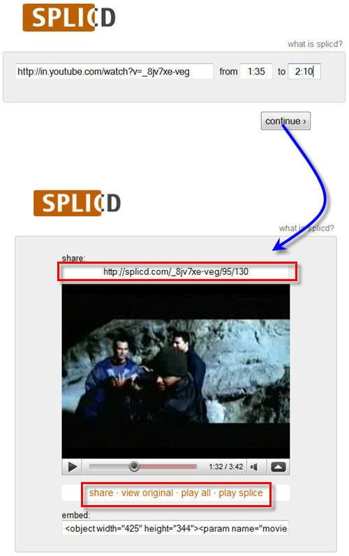 Splice, share and embed you tube videos
