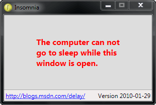 temporarily prevent your computer from sleeping with Insomnia