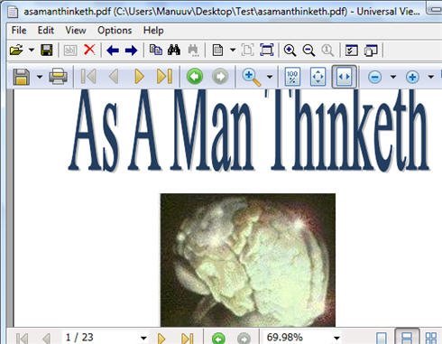 PDF preview in Univeral Viewer