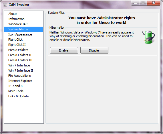 Enable or Disable Hibernation in Windows 7