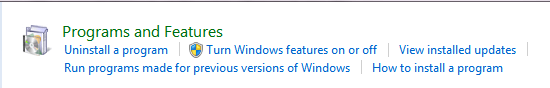 Windows 7 programs and features