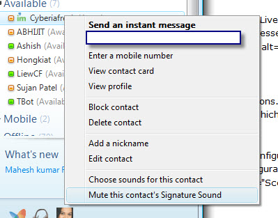 Personalizing Contacts in Windows Live Messenger