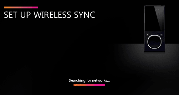 zune setting up wireless sync